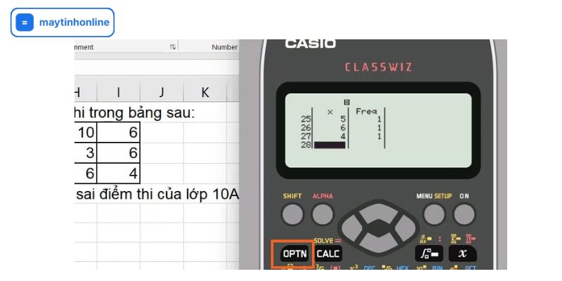 bấm phương sai trên casio 580
