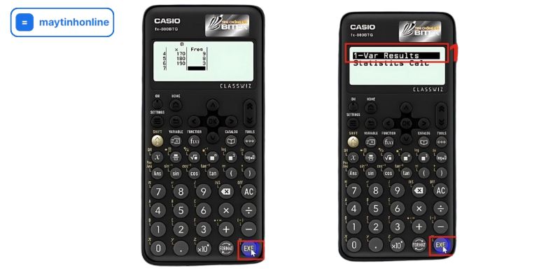 tính phương sai máy tính casio 880