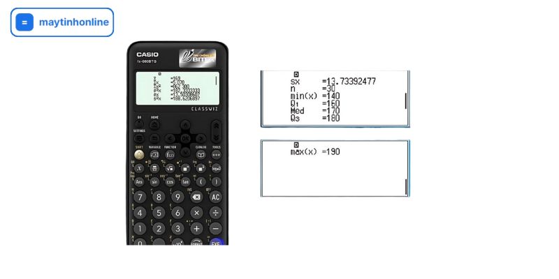 xem phương sai máy tính casio 880